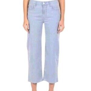 Fidelity Malibu High Waisted By Anthropology Crop Wide Leg Strip Pants Size 26